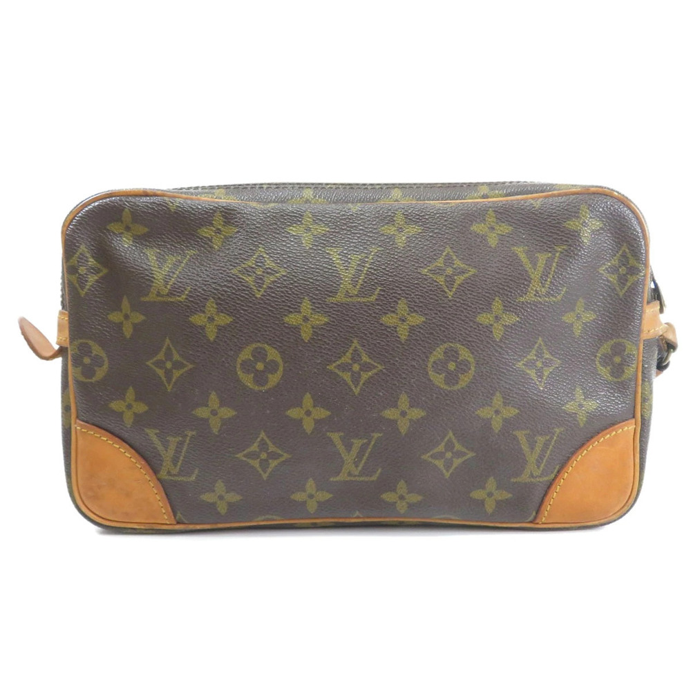 Louis Vuitton Canvas Clutch Bag Marly Dragonne Monogram Brown